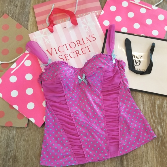 Victoria's Secret Vintage Sexy Little Things Polka Dot Bustier Corset Bra NWT - Picture 3 of 16